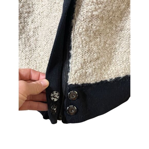 Anthropologie Sparrow Boucle Knit Color Block Wool Blend Sweater Jacket Sz S - Picture 7 of 9